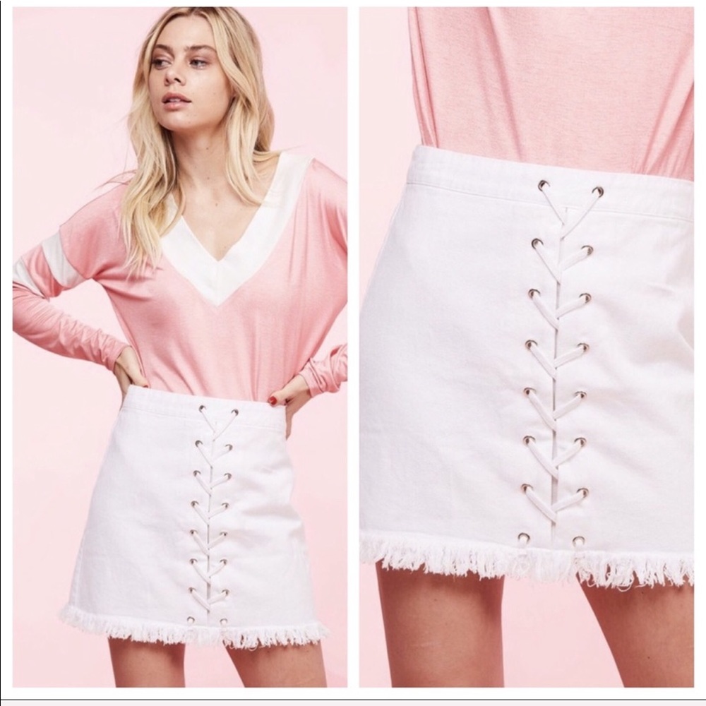 Cross my heart denim skirt